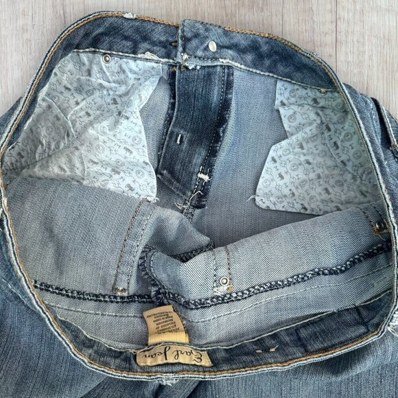 EARL Stretch Denim Rhinestone Embroidered Straight Leg Jeans 8P 8 Petite - Picture 7 of 8